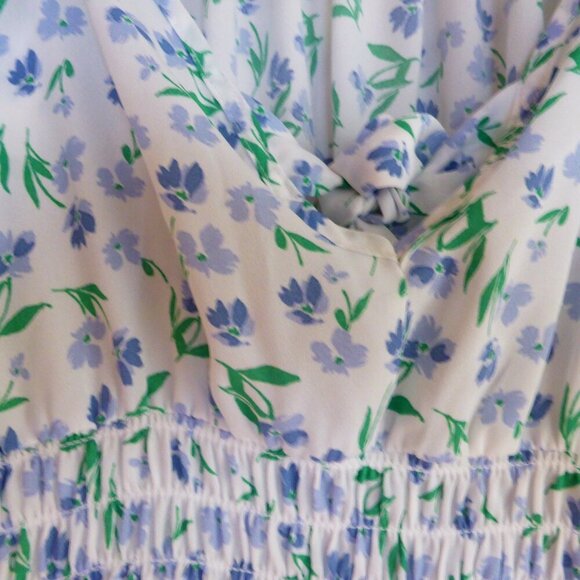 So cute! Sienna Sky Small Top Peasant Smocked with Tie Front - Picture 3 of 5